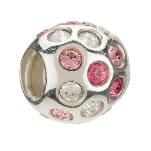 Chamilia Sterling Silver Pink CZ Disco Ball Bead