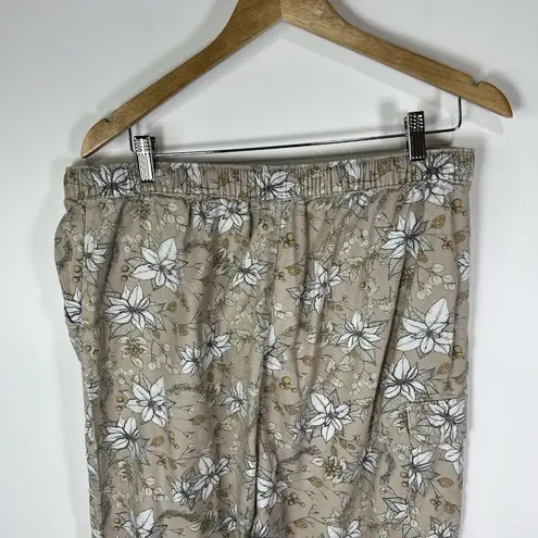 Duluth Trading Medium MX31 Gray White Floral Free Swingin' Flannel Pajama Pants