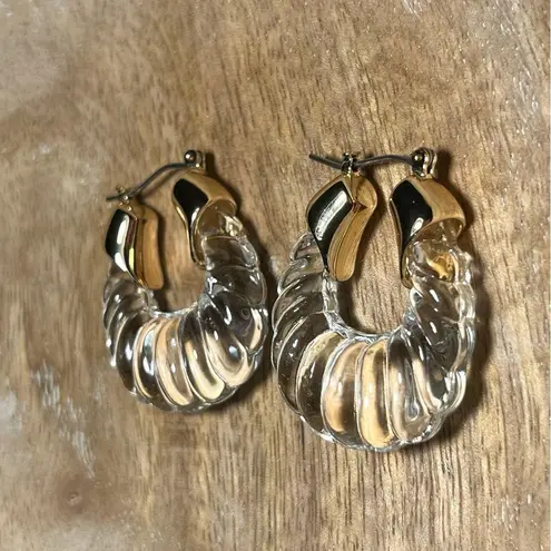 Christian Siriano Glass Gold Tone Drop Earrings