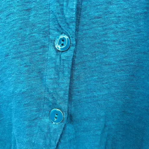 Habitat 100% Linen Knit Cardigan Sweater in Blue Green #29426 Size small