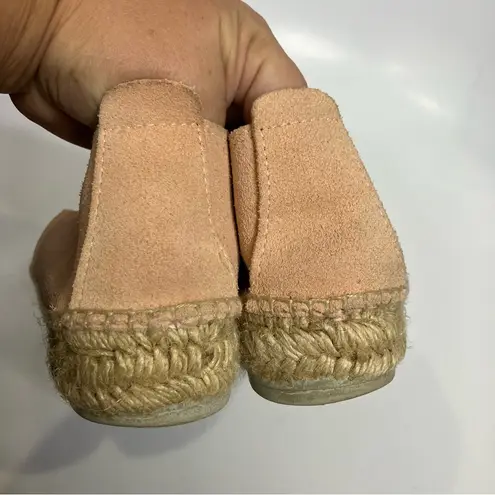 Manebi Hamptons platform espadrille slip on shoes suede womens size 38 peach tan Orange