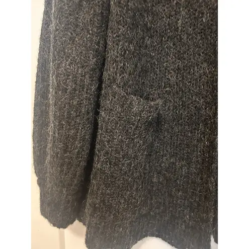 Vintage Wool Blend Heather Gray Cardigan 2 Pocket One Button Women’s Size Large