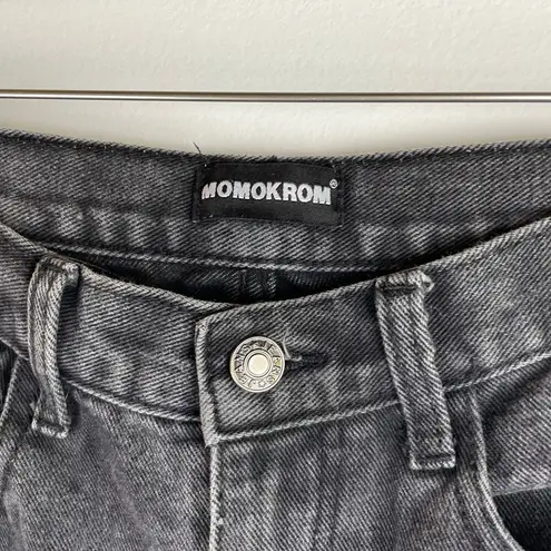Momokrom Black High Waisted Distressed Jeans Size UK 8