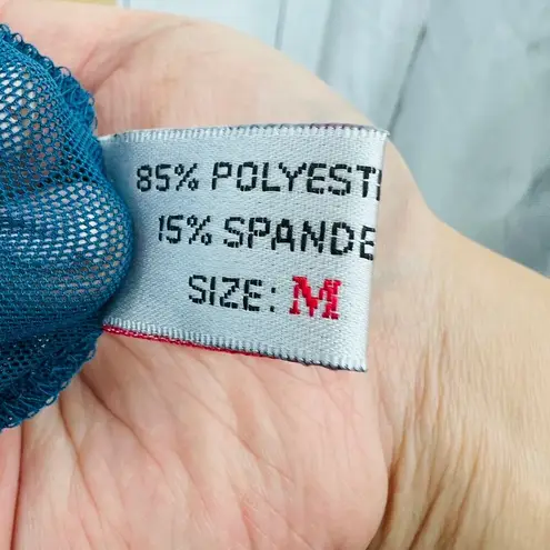 Paltal MEDIUM VINTAGE 90's Blue Floral Lace Fairy Babydoll Camisole Tank Top