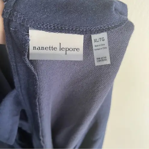 Nanette Lepore  Play Femme Lightweight Sweatshirt with Fun Details XL Navy Blue