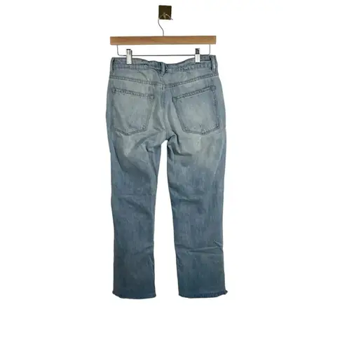 ALLSAINTS Alana Embroidered Bird Distressed Boyfriend Jeans in Blue/Pink Size 26