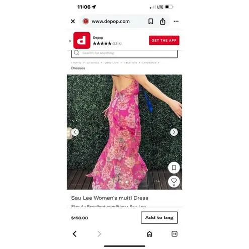 Sau Lee 10 Freida Silk Pink Floral Dress Party Wedding Event Summer Vacation