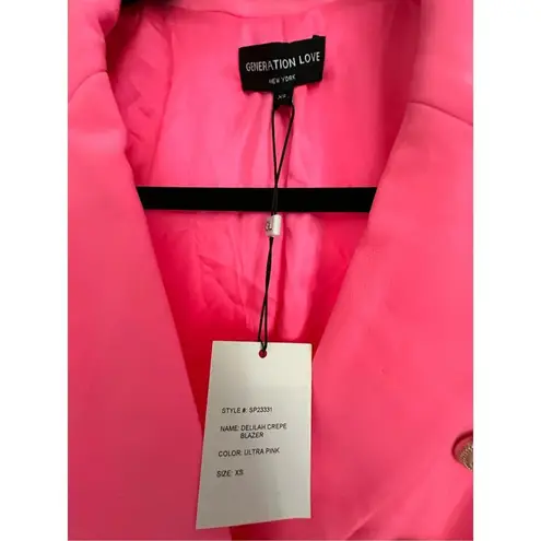 Generation Love Delilah Crepe Blazer in Ultra Pink Size XS