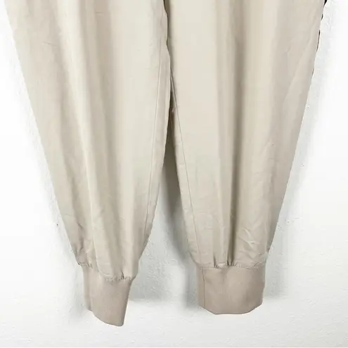 Burberry  Cream High Rise Elastic Drawstring Waist Joggers, Size 8