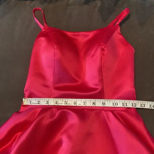 Women’s Short Pink Prom Party Homecoming Dress Criss Cross Back Ties Size 0 NWOT
