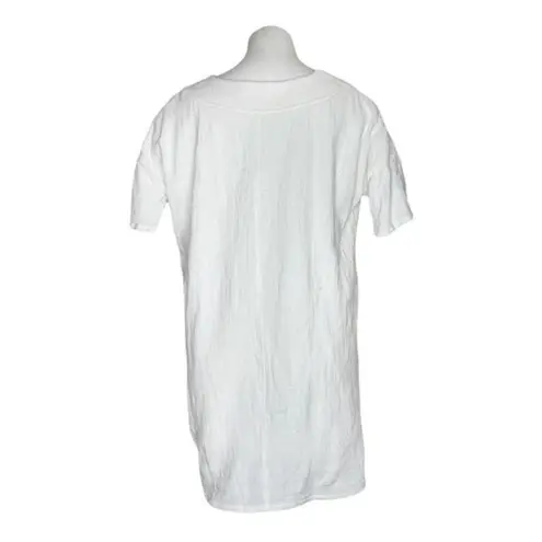 Ellison Textured Cotton White Tunic Size Medium Lagenlook