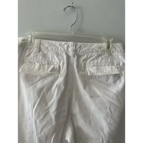 Caribbean Joe Pants Women's 6 White Capri Coastal Cotton Lightweight Beachy