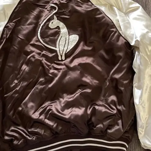 Baby Phat Vintage Puffer Bomber Jacket Satin Liner White Stones Women’s Sz 2XL