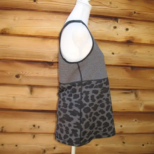 Lululemon  Meshed Up One Shoulder Leopard Stripe Tank Top NO BRA