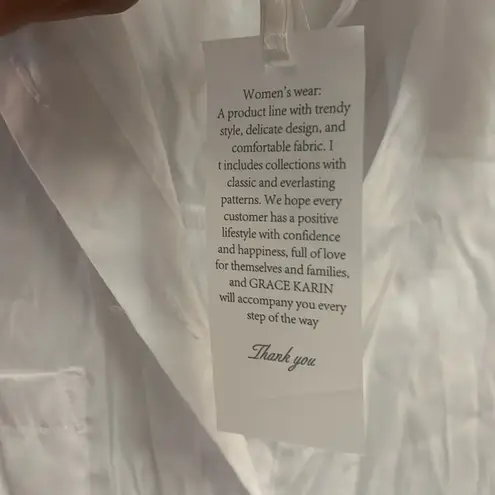 Grace Karin Large Work Casual Classical White shirt