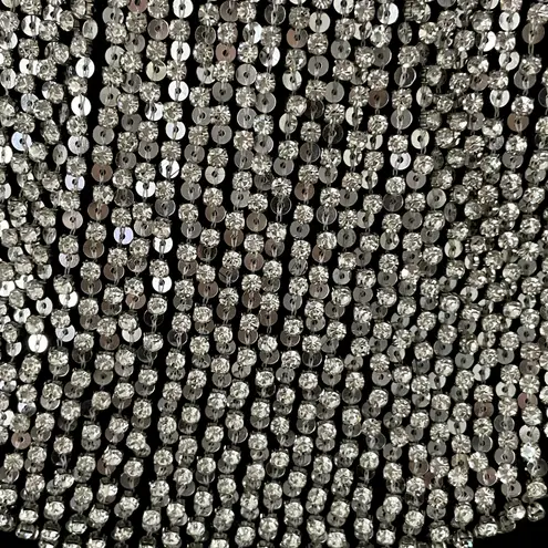 Retrofete Jazlyn Dress Sleeveless Crystal Embellished Gown Black Silver Size S