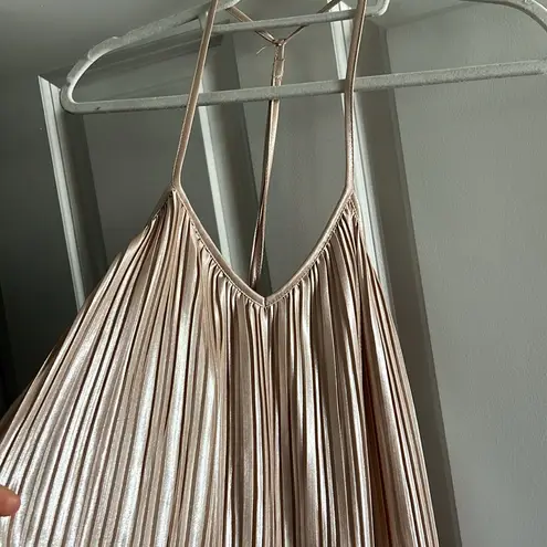 Stone Row Just Pleat It dress with lining. It is champagne in color XS