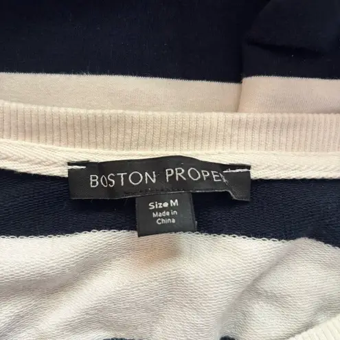 Boston Proper T Shirt Dress Womens Medium Nautical Stripe Stretch Short Sleeves