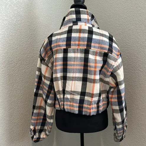 Plaid Flannel Cropped Jacket