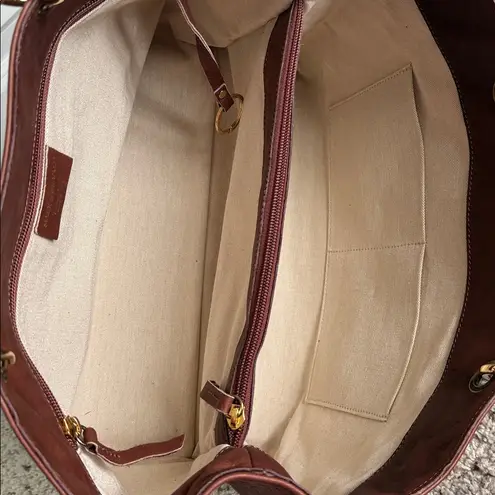 Mark and Graham Bamboo Elisabetta Brown Tote Made in Italy