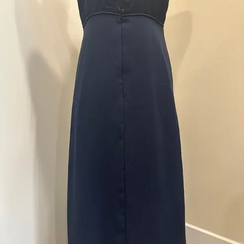 CDC Evening Vintage 1990s Navy Blue Embroidered Maxi Gown Whimsigoth Witchy Y2K Size 6