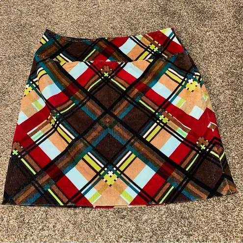 Etcetera plaid corduroy skirt 8