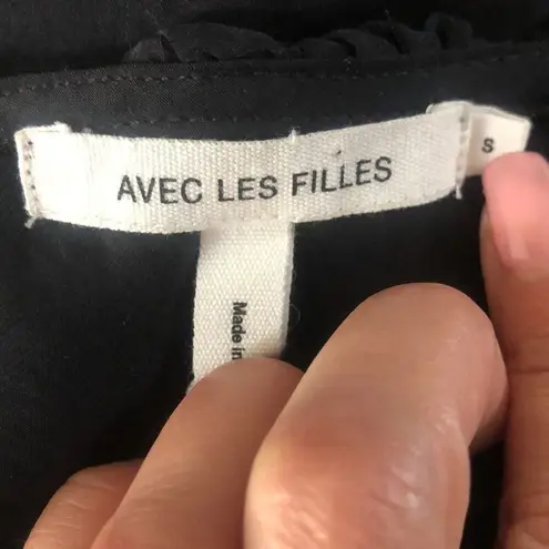 Avec Les Filles Crop Top Black Size Small S