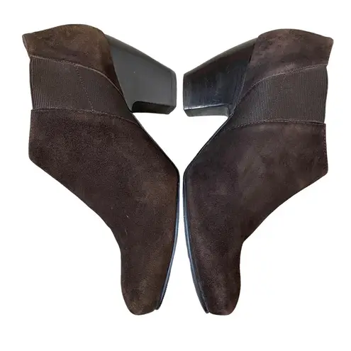 VANELi Suede Ankle Booties Brown Boots Heeled Block Heel Bootie, size 9