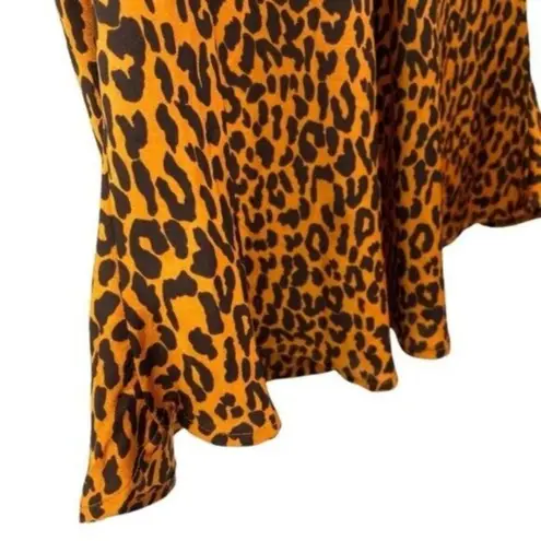 Hyped Unicorn Leopard Animal Print Satin Midi Skirt