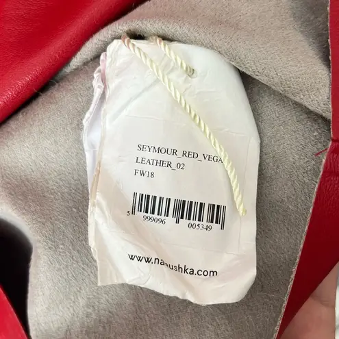 NWT | Nanushka Seymour Faux Leather Shirt Red
