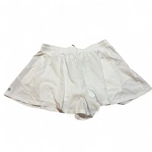 Avia White Flowy Athletic Running Shorts with Liner, Women’s Medium NWOT