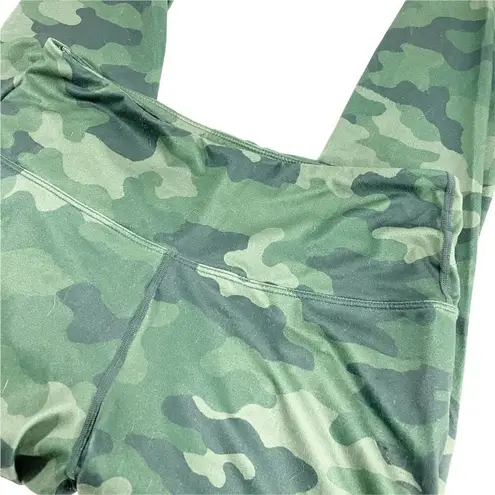 Activology Green Camouflage Stretch Leggings Sz M High Rise Activewear