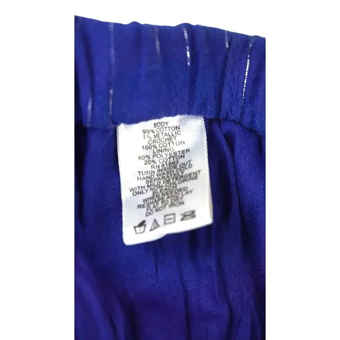 Susan Graver Women's Blue Long Cotton Skirt - Size L