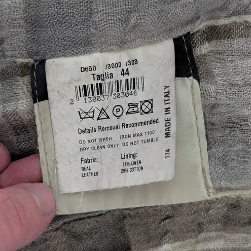 Vintage Violanti Studded Leather Jacket Linen Lined Brown Western Streetwear Size M