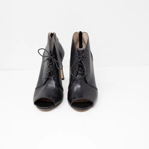 Louise Et Cie Vernonia Genuine Leather Lace up Peep Toe Ankle High Heels Shoes