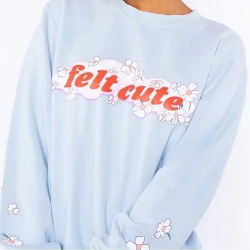 Revolve BSR by Samii Ryan felt cute daisy pastel blue sweatshirt