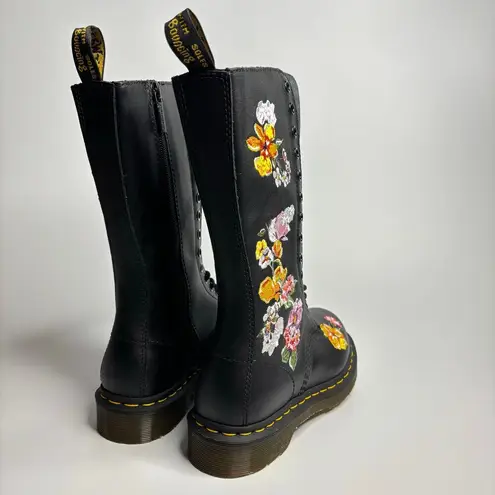 Dr. Martens  1914 Vonda II Originals Floral Combat Boots in Black Softy T