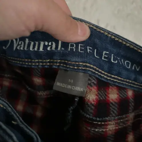 Natural Reflections Flannel lined High Rise Blue Jeans size 14