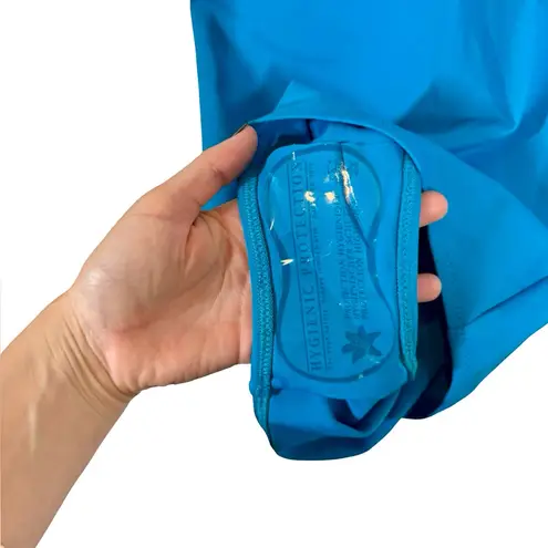 NWT Vilebrequin Solid Water Fames Deep V Halter Swimsuit in Seychelles Turquoise Blue Size XL