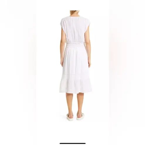 Rails  Ashlyn Stripe Linen Blend‎ Midi Dress, Medium, White