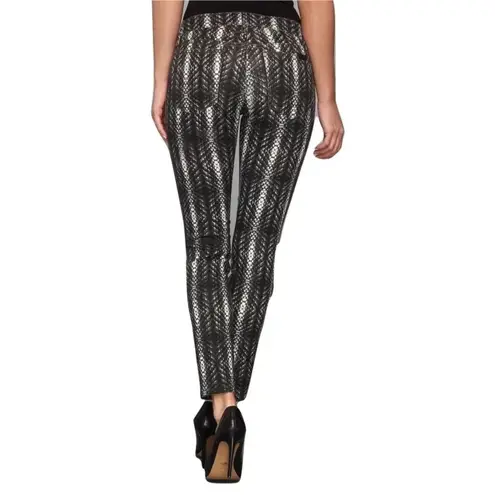 joe's jeans NWT  Mid-Rise Skinny Jet Black Snakeskin Print Ankle Jeans, 30