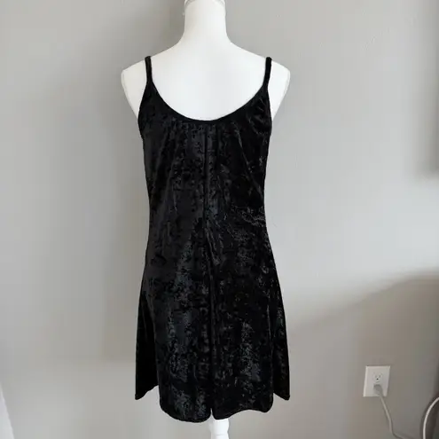 NWT Vintage 90s Tickets Clothing Western 2 Piece Crushed Velvet Dress Denim Vest Black