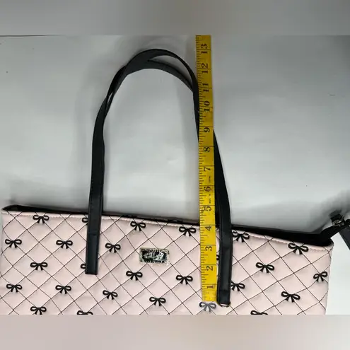 Luv Betsey By Betsey Johnson Pink Black Large Bag Bows Tote Quilted Y2K Quirky