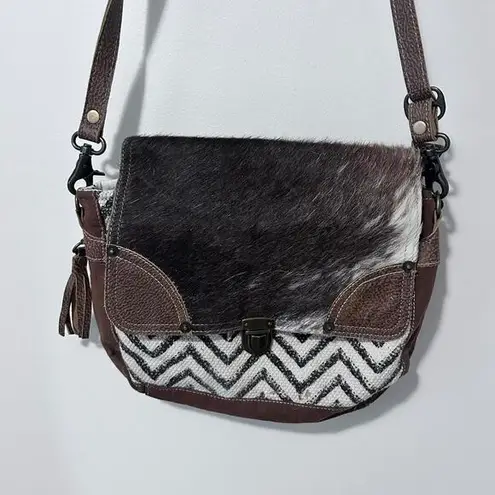 Myra Crossbody Genuine Leather and cowhide Brown