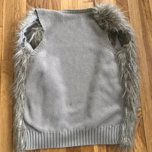 Sebby  Collection Tan Faux Fur Sweater Vest sz L