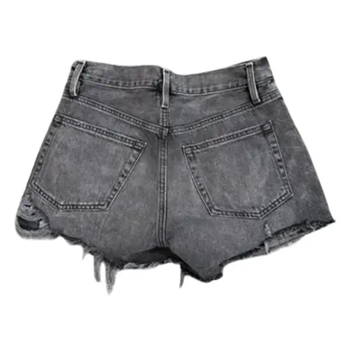Frame Le Brigette Short Raw Edge in Harbor Way Destruct, Size 24