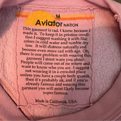 Aviator Nation Rare Crewneck Purple Colorblock lightning bolt Sweater size M