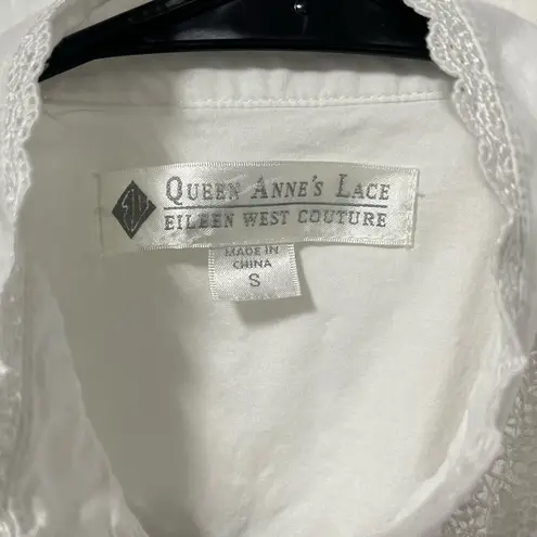 Eileen West Queens Anne Lace Victorian Dreams long button front nightgown size S White - Image 4