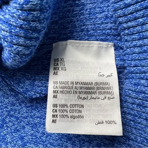 Karen Scott Blue Mock Neck Long Sleeve Knit Sweater Casual Classic Stylish Large
