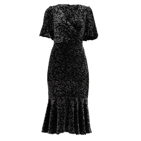 Shoshanna NWT Silk Blend Colette Black Velvet
Dot Dress Size 4 $460